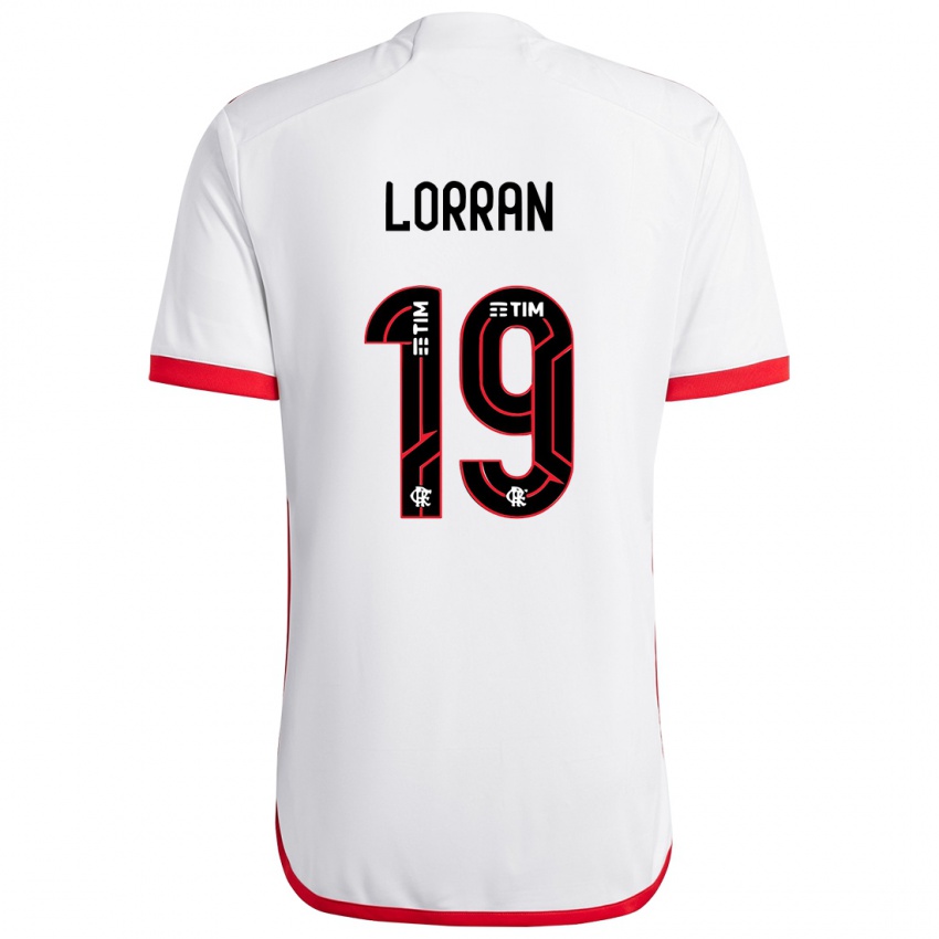 Criança Camisola Lorran #19 Branco Vermelho Alternativa 2024/25 Camisa Brasil