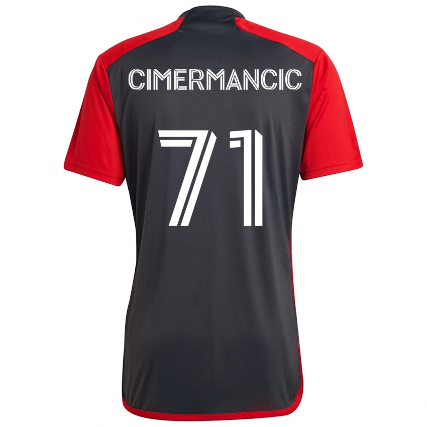 Homem Camisola Markus Cimermancic #71 Vermelho Acinzentado Principal 2024/25 Camisa Brasil