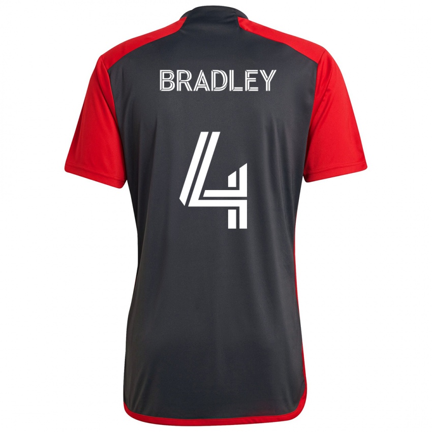 Homem Camisola Michael Bradley #4 Vermelho Acinzentado Principal 2024/25 Camisa Brasil