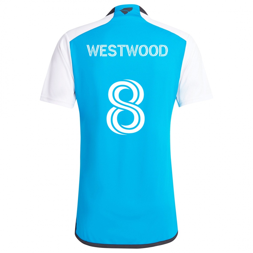 Homem Camisola Ashley Westwood #8 Branco Azulado Principal 2024/25 Camisa Brasil