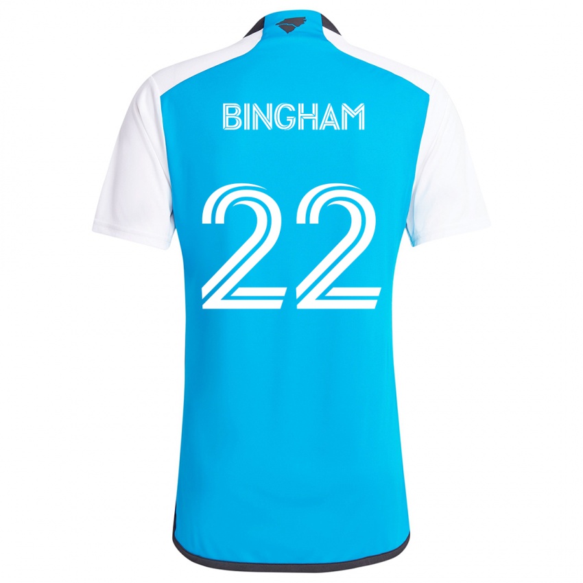 Homem Camisola David Bingham #22 Branco Azulado Principal 2024/25 Camisa Brasil