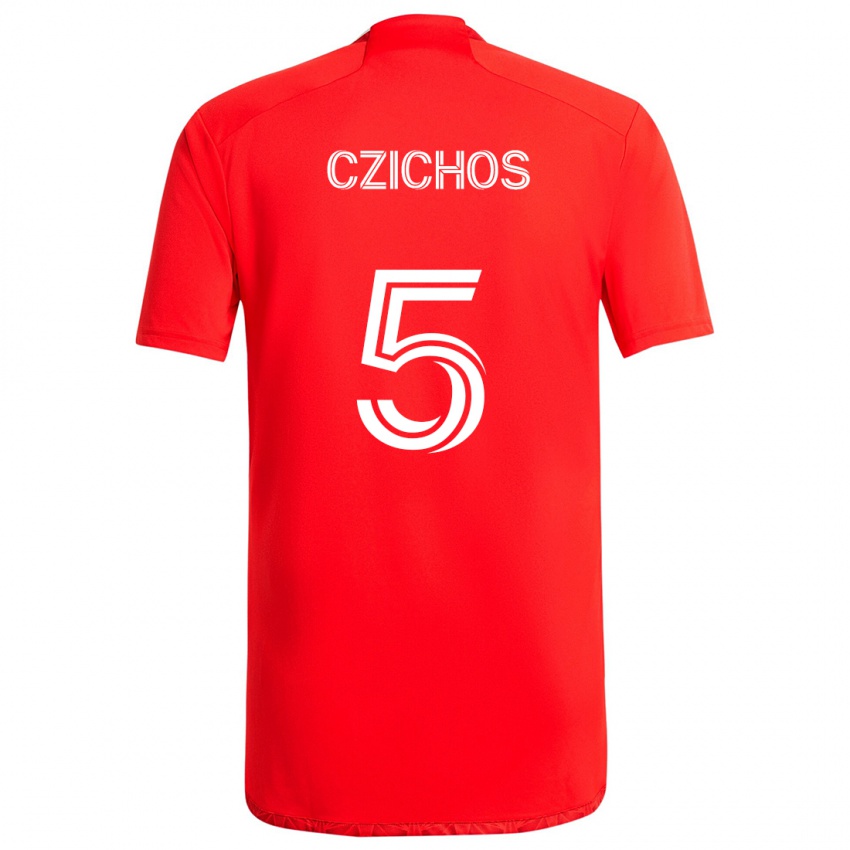 Homem Camisola Rafael Czichos #5 Vermelho Branco Principal 2024/25 Camisa Brasil