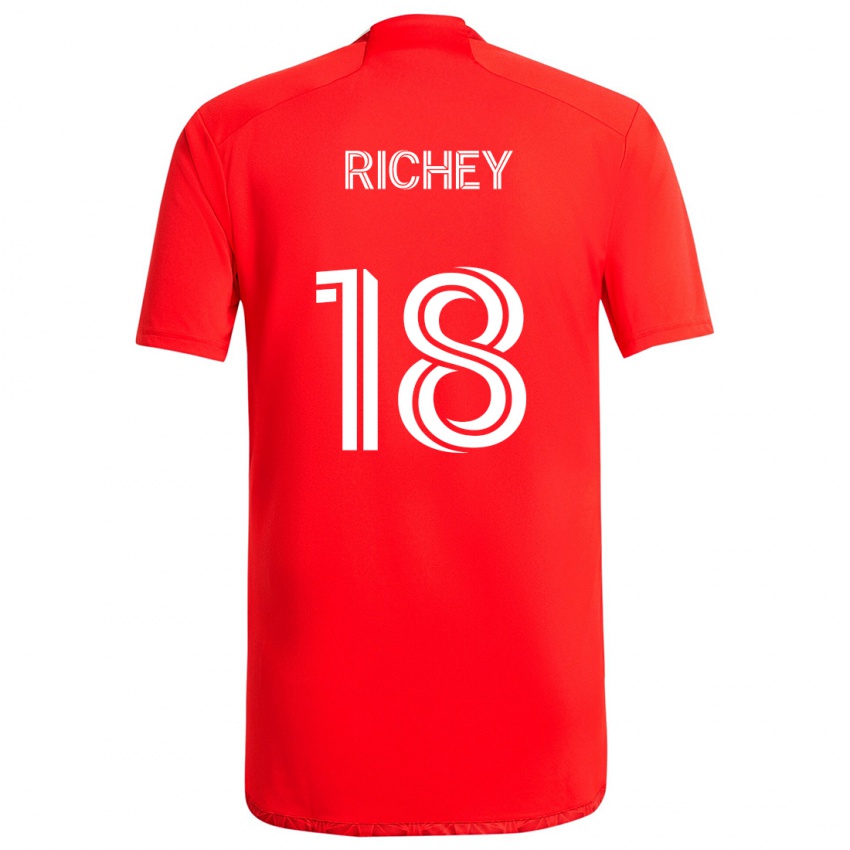 Homem Camisola Spencer Richey #18 Vermelho Branco Principal 2024/25 Camisa Brasil