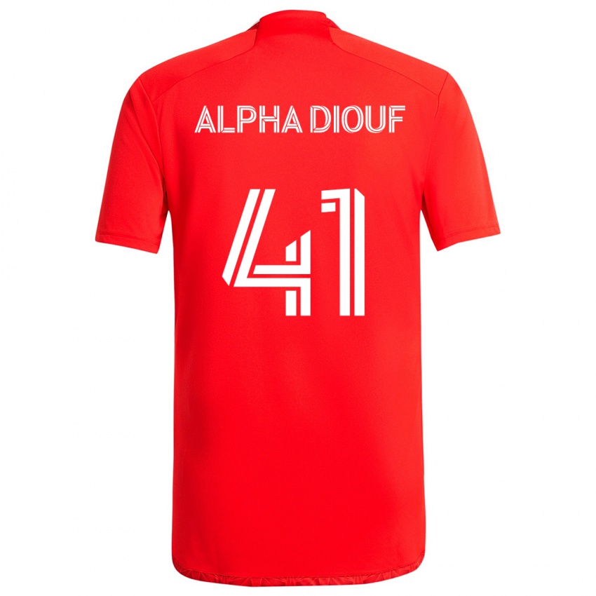 Homem Camisola Jean Alpha Diouf #41 Vermelho Branco Principal 2024/25 Camisa Brasil