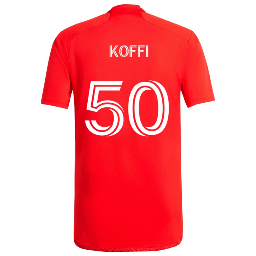 Homem Camisola Christian Koffi #50 Vermelho Branco Principal 2024/25 Camisa Brasil