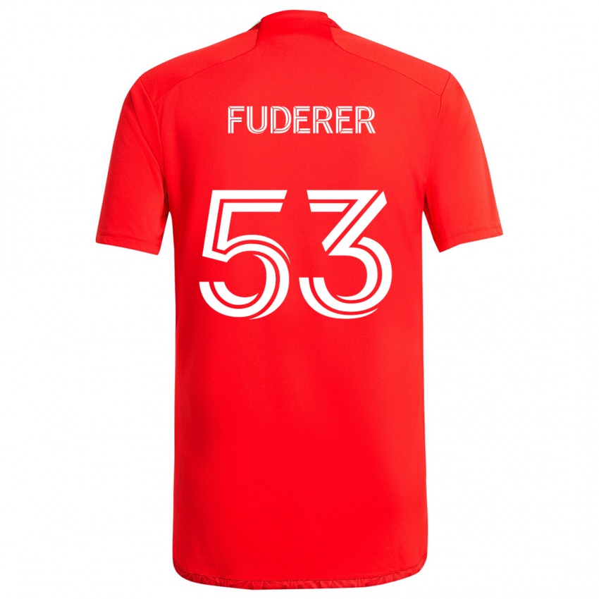 Homem Camisola Jake Fuderer #53 Vermelho Branco Principal 2024/25 Camisa Brasil