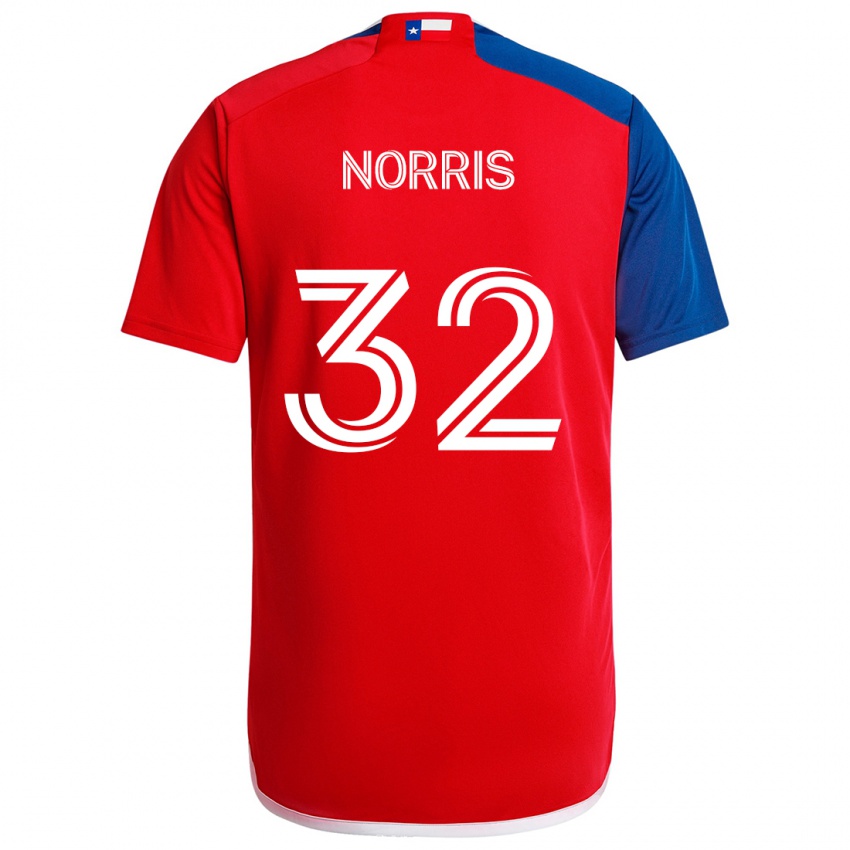 Homem Camisola Nolan Norris #32 Azul Vermelho Principal 2024/25 Camisa Brasil