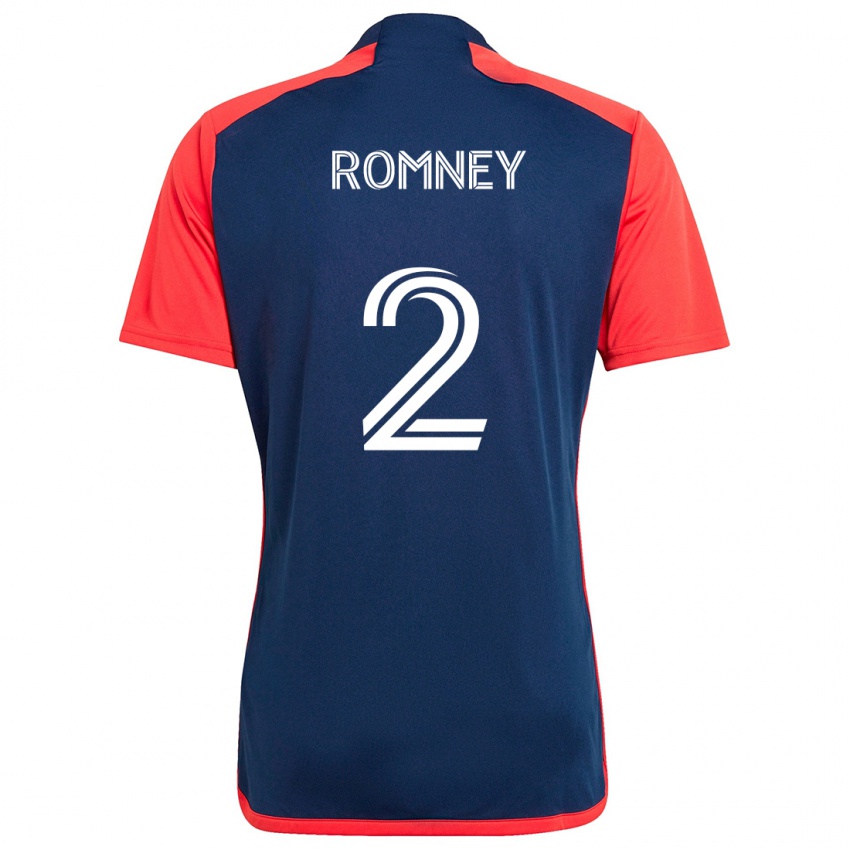 Homem Camisola Dave Romney #2 Azul Vermelho Principal 2024/25 Camisa Brasil