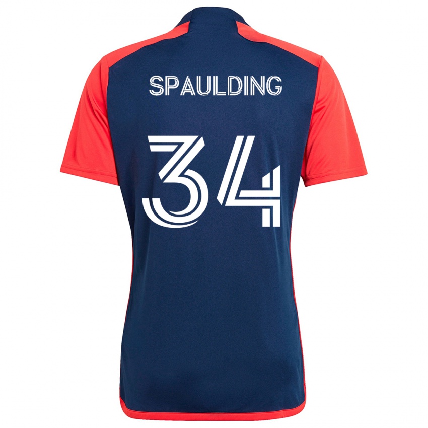 Homem Camisola Ryan Spaulding #34 Azul Vermelho Principal 2024/25 Camisa Brasil