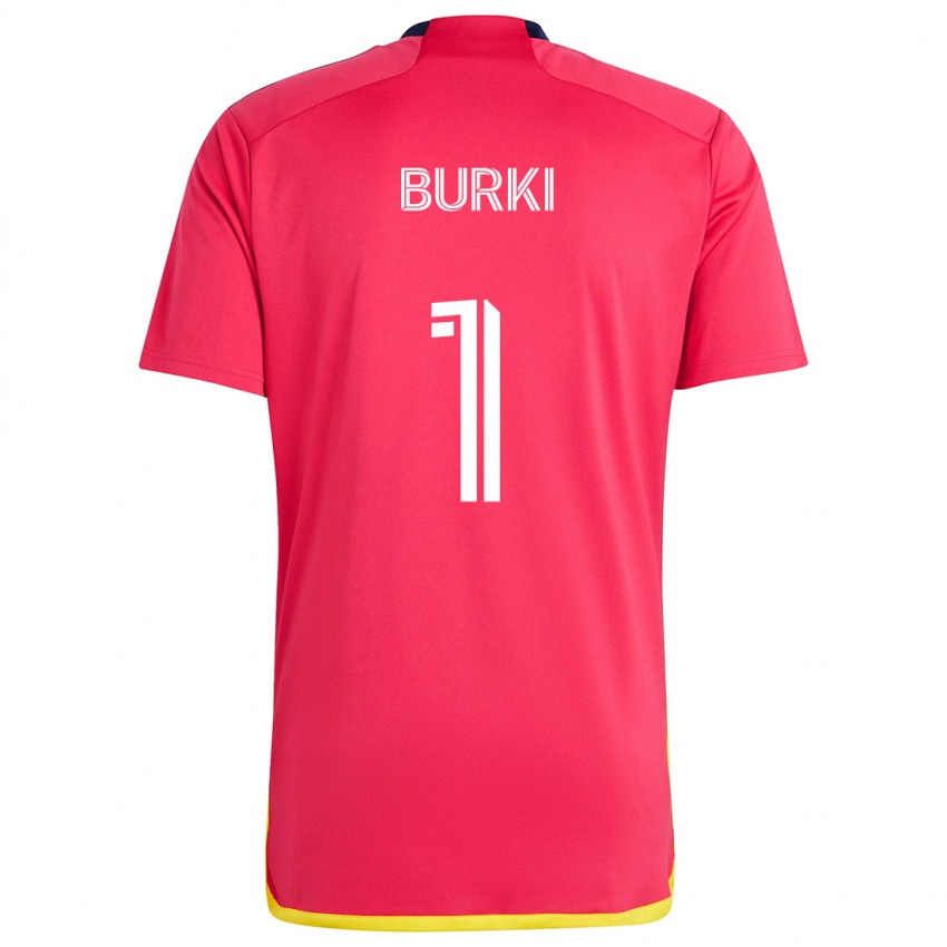 Homem Camisola Roman Bürki #1 Vermelho Azul Principal 2024/25 Camisa Brasil