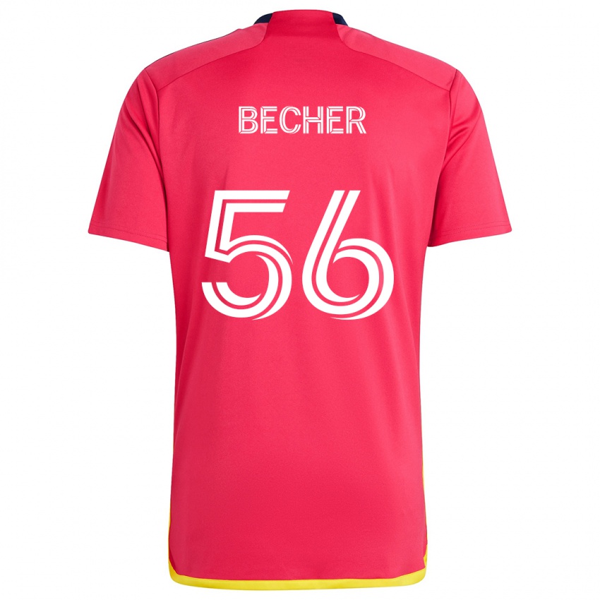 Homem Camisola Ryan Becher #56 Vermelho Azul Principal 2024/25 Camisa Brasil