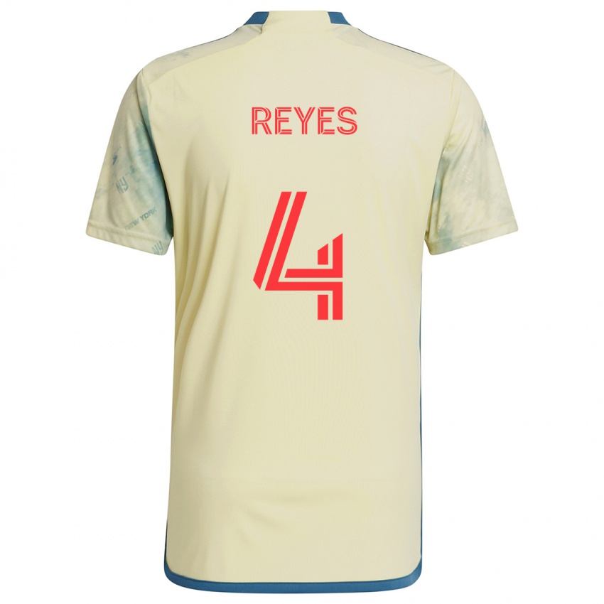 Homem Camisola Andrés Reyes #4 Amarelo Vermelho Azul Principal 2024/25 Camisa Brasil