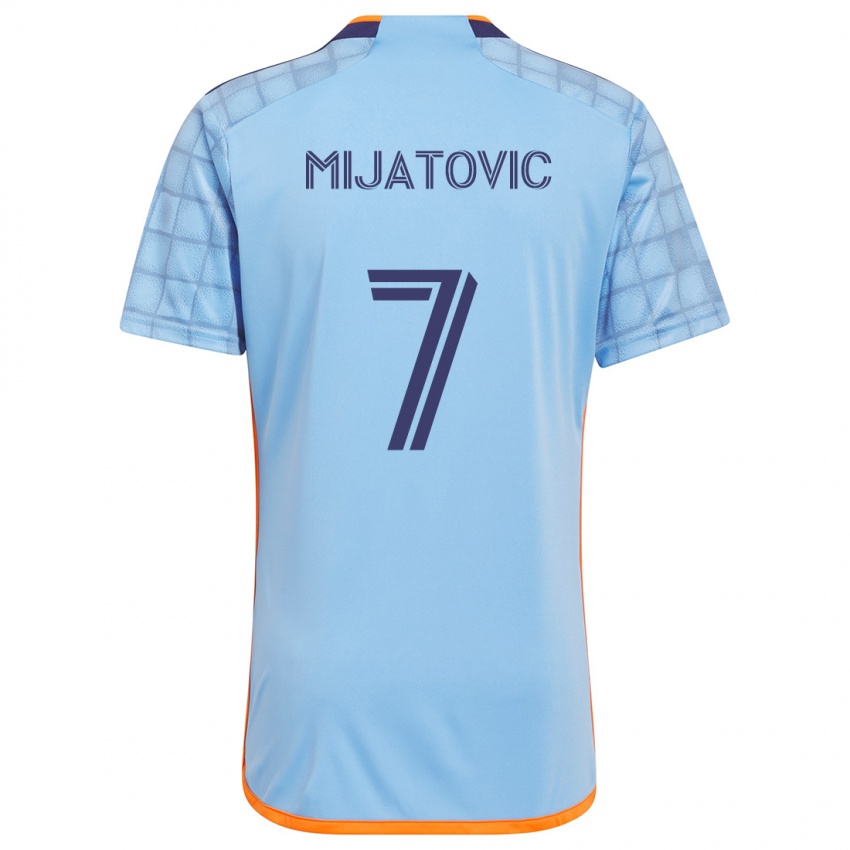 Homem Camisola Jovan Mijatovic #7 Azul Laranja Principal 2024/25 Camisa Brasil