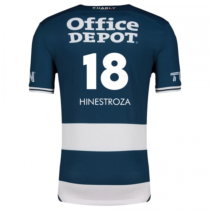 Homem Camisola Marino Hinestroza #18 Branco Azulado Principal 2024/25 Camisa Brasil