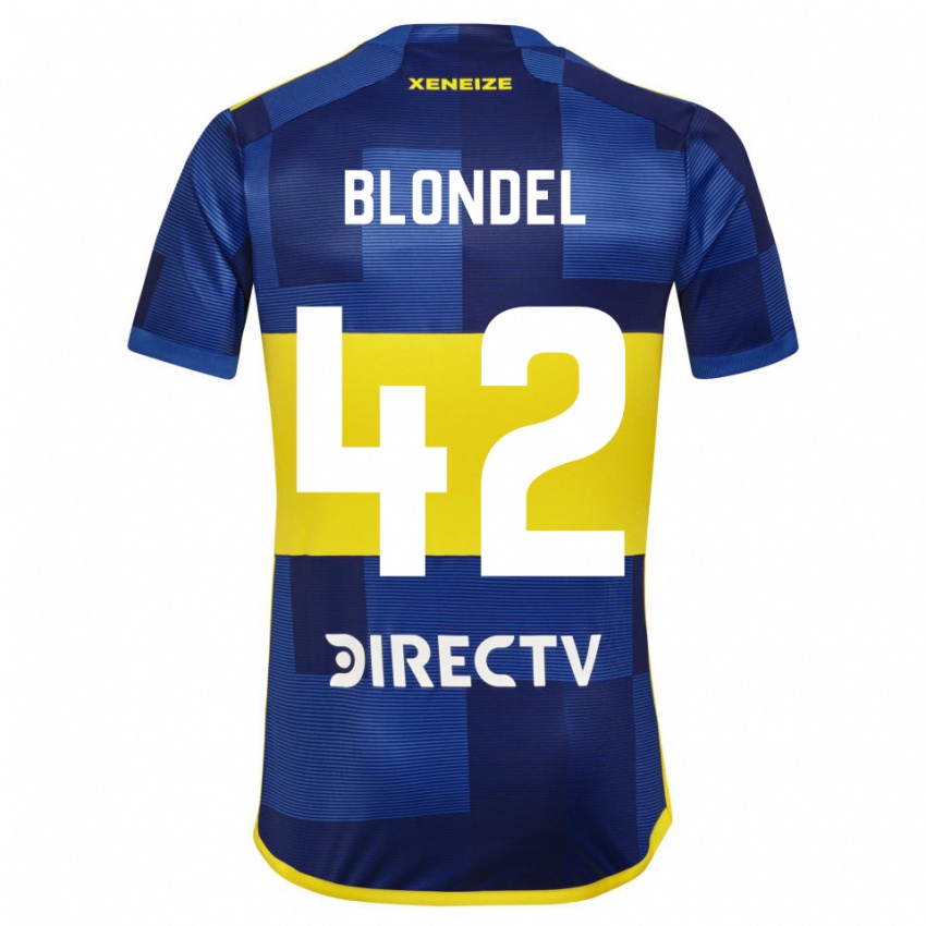 Homem Camisola Lucas Blondel #42 Azul Amarelo Principal 2024/25 Camisa Brasil