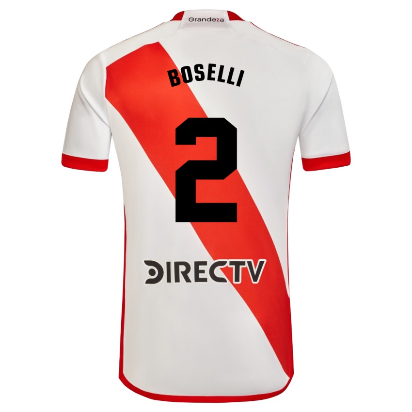 Homem Camisola Sebastián Boselli #2 Branco Vermelho Principal 2024/25 Camisa Brasil