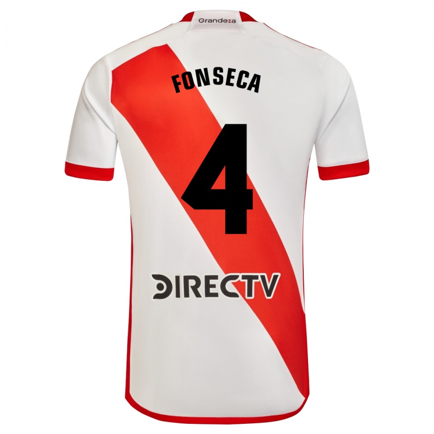 Homem Camisola Nicolás Fonseca #4 Branco Vermelho Principal 2024/25 Camisa Brasil