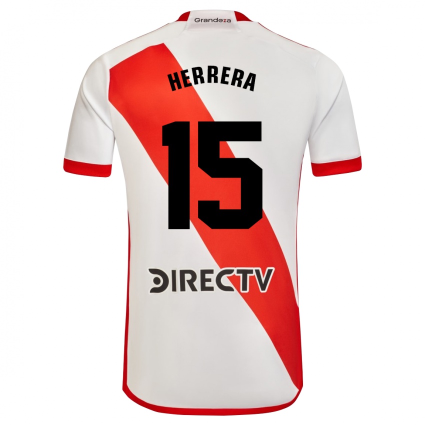 Homem Camisola Andrés Herrera #15 Branco Vermelho Principal 2024/25 Camisa Brasil