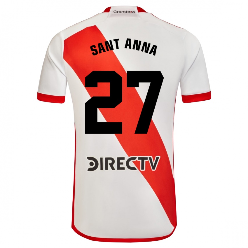 Homem Camisola Agustín Sant Anna #27 Branco Vermelho Principal 2024/25 Camisa Brasil