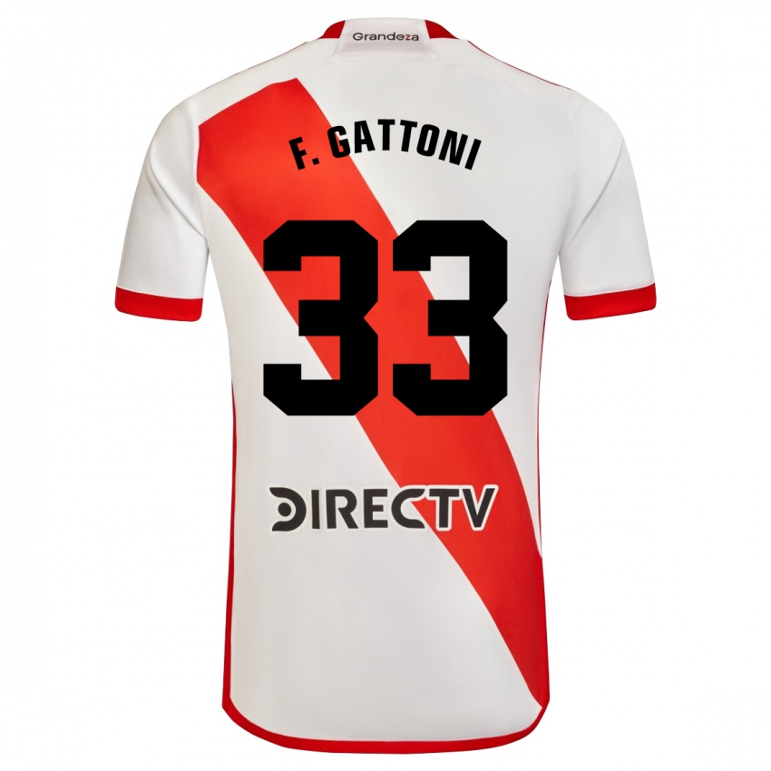 Homem Camisola Federico Gattoni #33 Branco Vermelho Principal 2024/25 Camisa Brasil