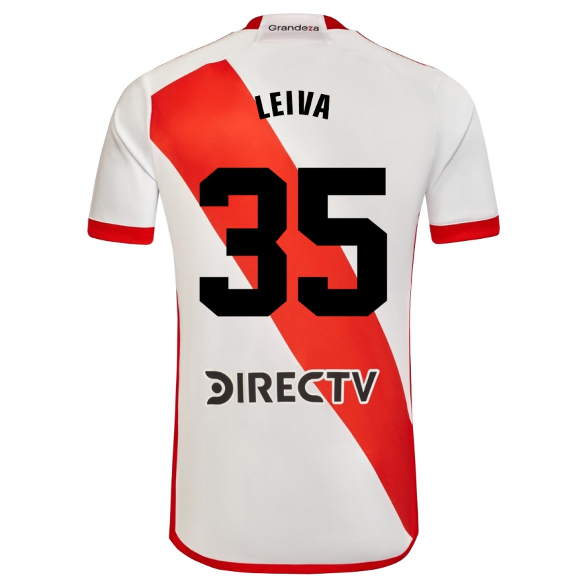 Homem Camisola Tobías Leiva #35 Branco Vermelho Principal 2024/25 Camisa Brasil