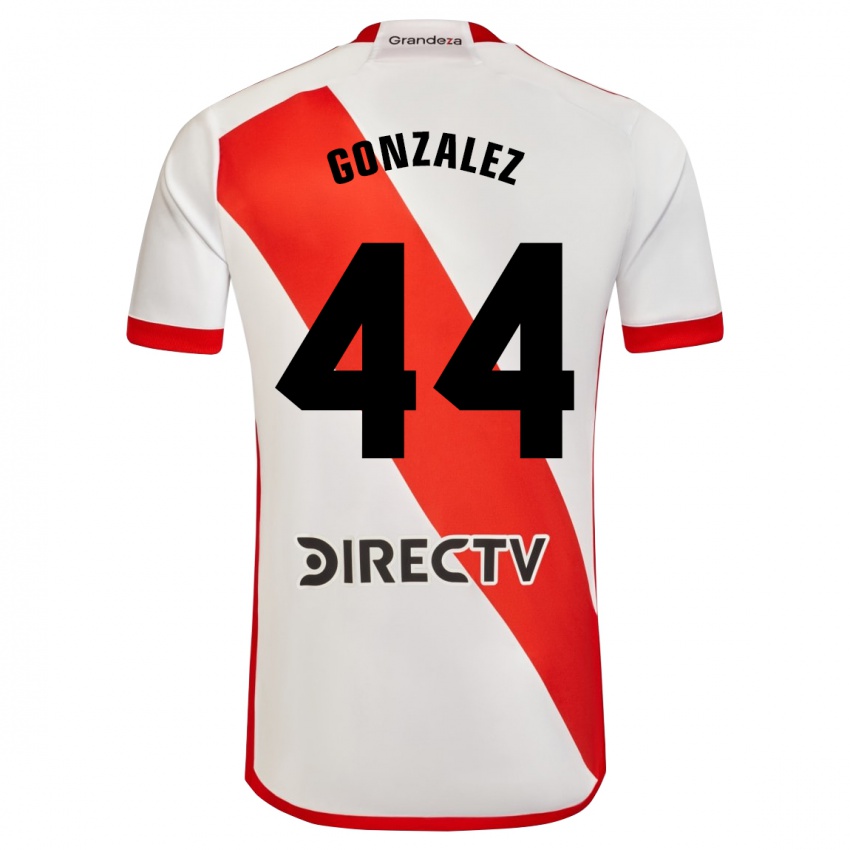 Homem Camisola Alexis González #44 Branco Vermelho Principal 2024/25 Camisa Brasil