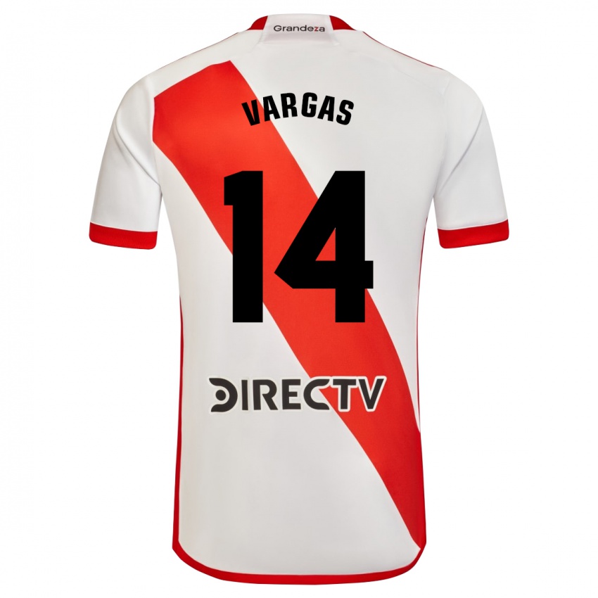 Homem Camisola Agustina Vargas #14 Branco Vermelho Principal 2024/25 Camisa Brasil