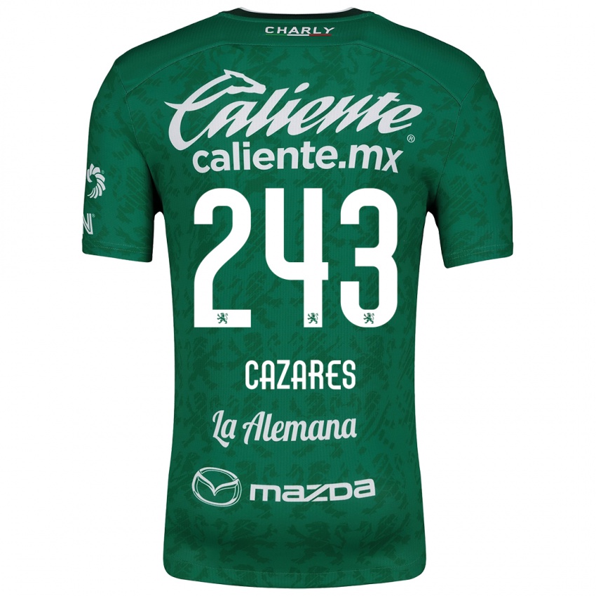 Homem Camisola Juan Cázares #243 Verde Branco Principal 2024/25 Camisa Brasil