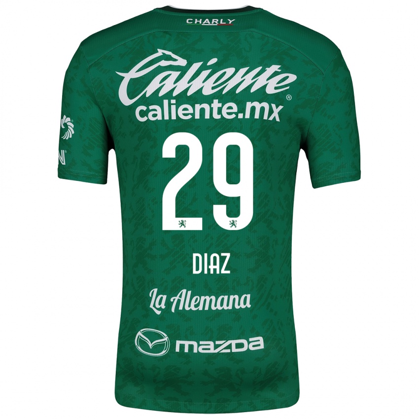 Homem Camisola Kenia Díaz #29 Verde Branco Principal 2024/25 Camisa Brasil