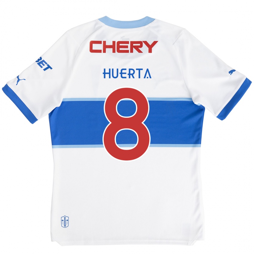 Homem Camisola Valber Huerta #8 Branco Azul Principal 2024/25 Camisa Brasil