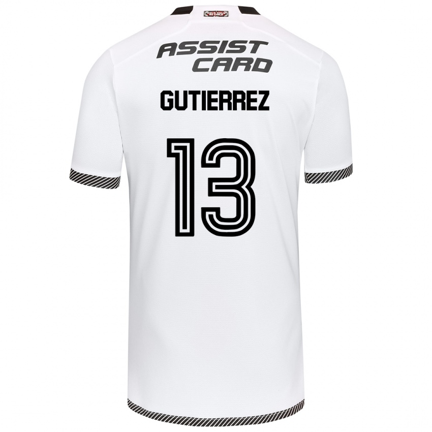 Homem Camisola Bruno Gutiérrez #13 Branco Preto Principal 2024/25 Camisa Brasil