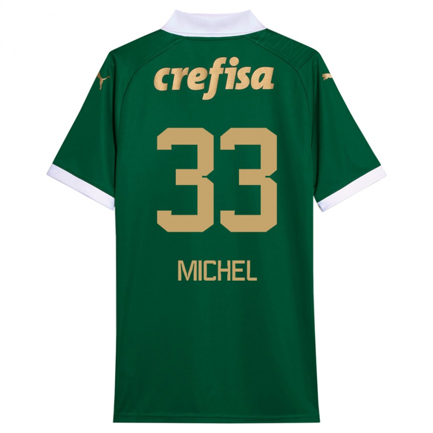 Homem Camisola Michel #33 Verde Branco Principal 2024/25 Camisa Brasil