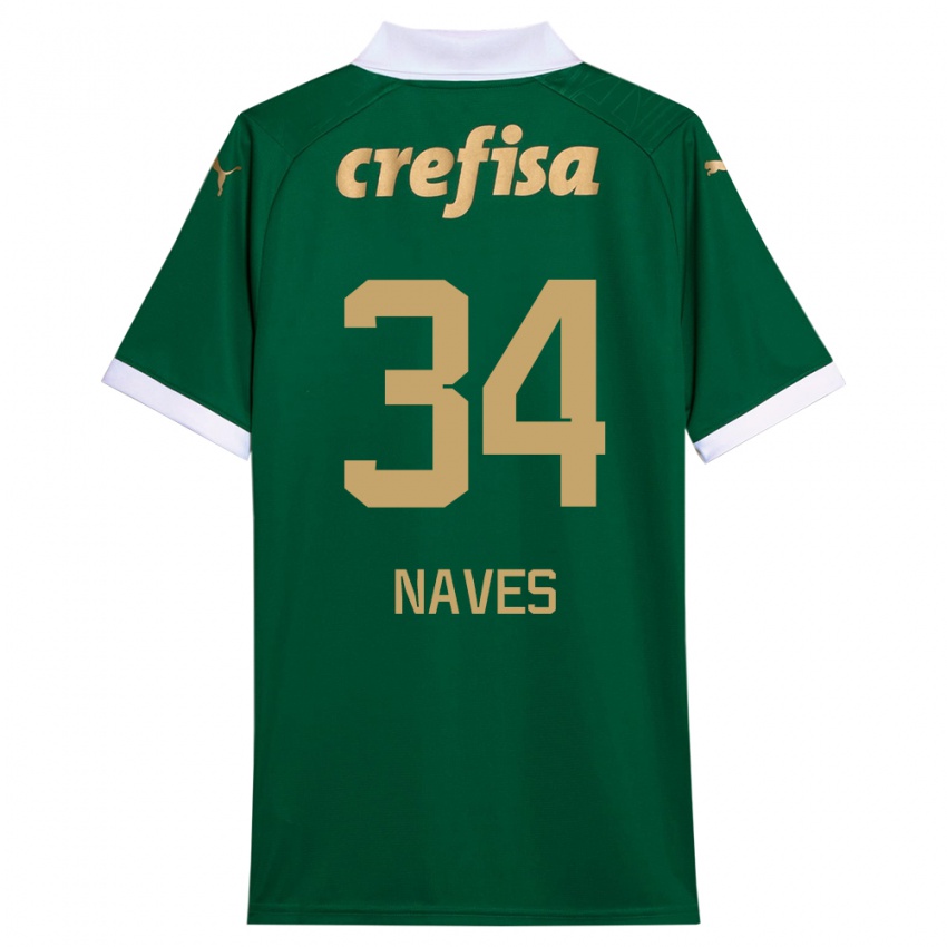 Homem Camisola Naves #34 Verde Branco Principal 2024/25 Camisa Brasil