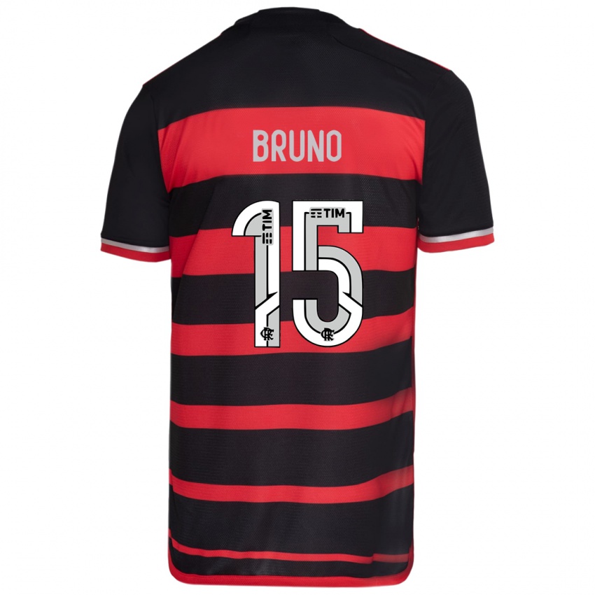 Homem Camisola Fabrício Bruno #15 Vermelho Preto Principal 2024/25 Camisa Brasil