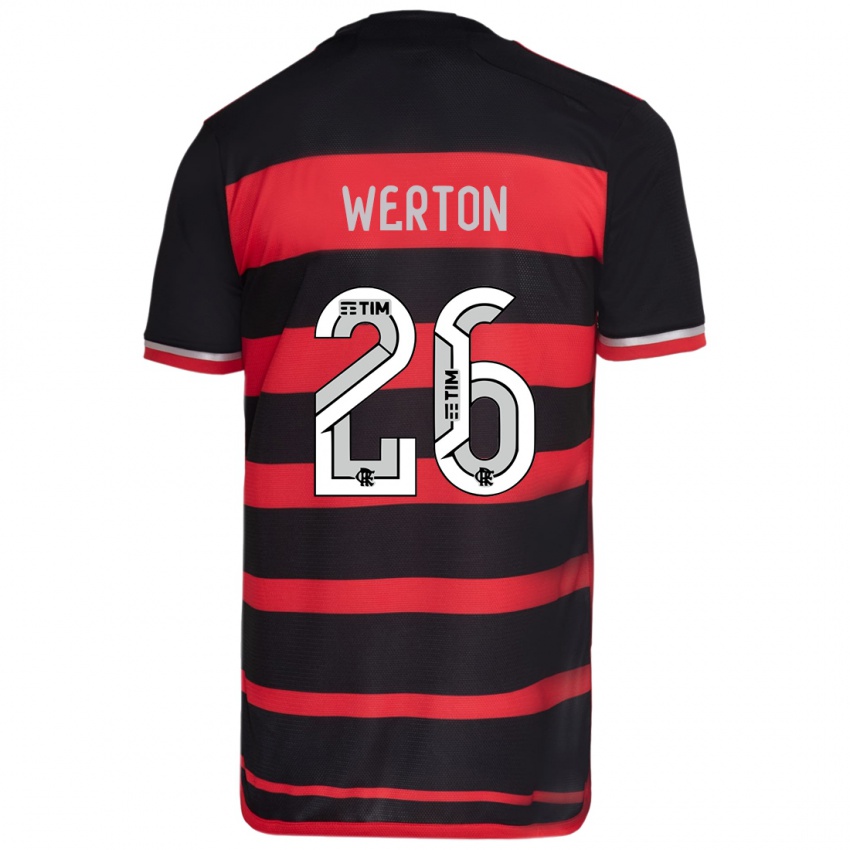 Homem Camisola Werton #26 Vermelho Preto Principal 2024/25 Camisa Brasil