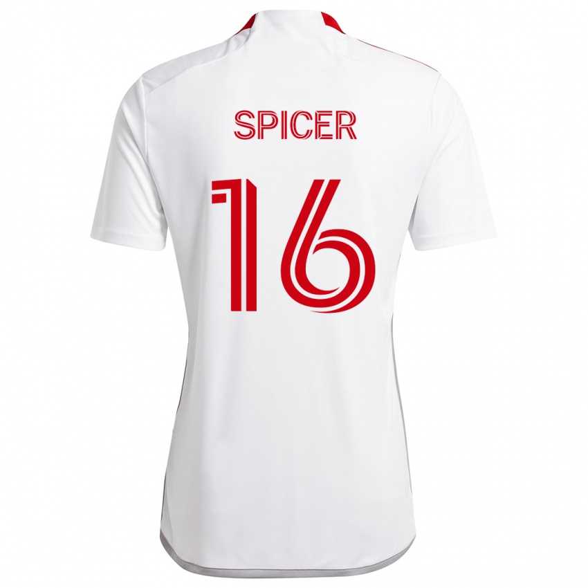 Homem Camisola Tyrese Spicer #16 Branco Vermelho Alternativa 2024/25 Camisa Brasil