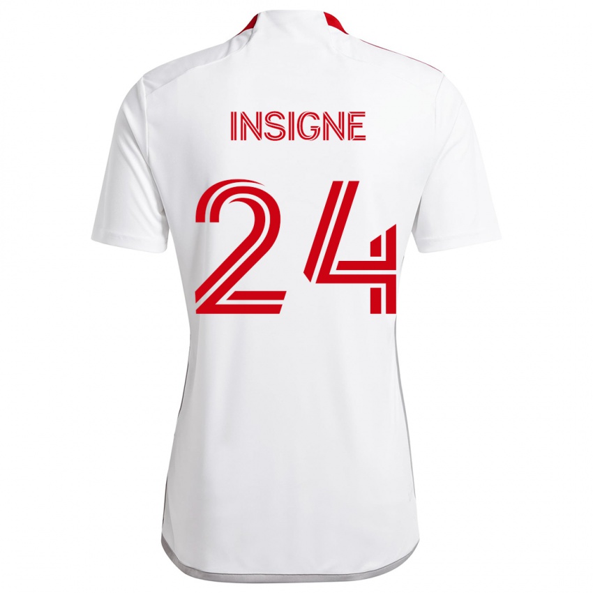 Homem Camisola Lorenzo Insigne #24 Branco Vermelho Alternativa 2024/25 Camisa Brasil