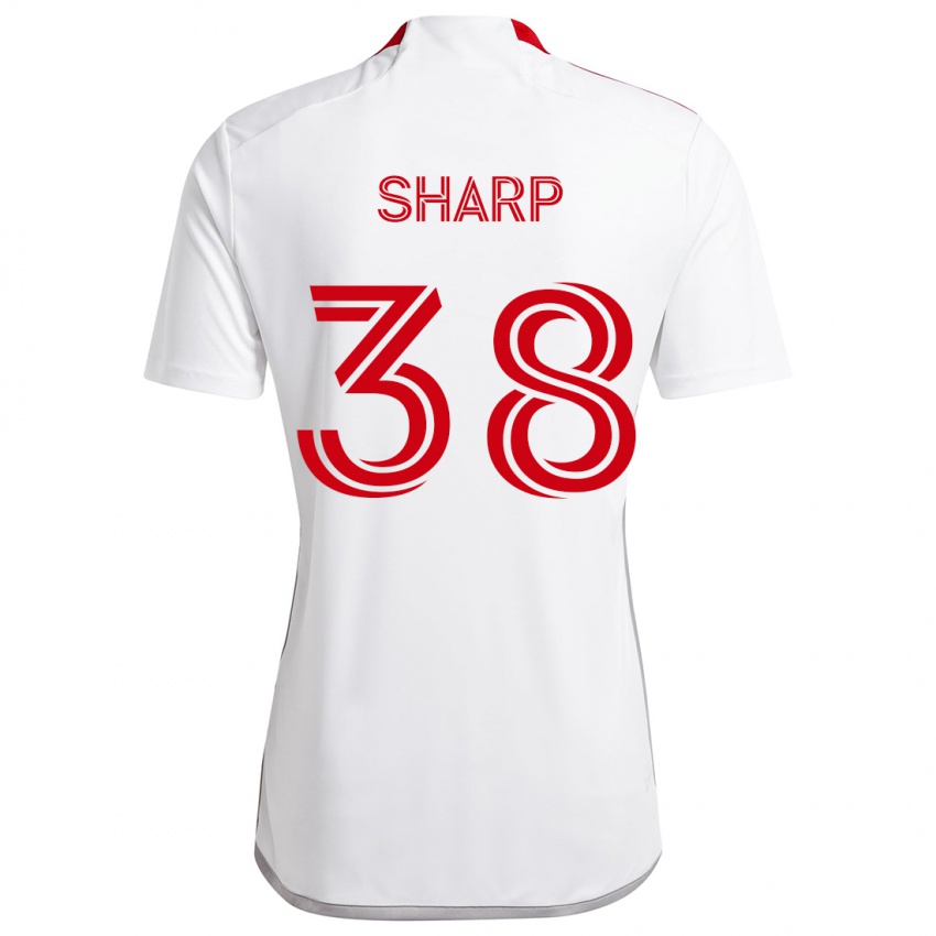 Homem Camisola Charlie Sharp #38 Branco Vermelho Alternativa 2024/25 Camisa Brasil