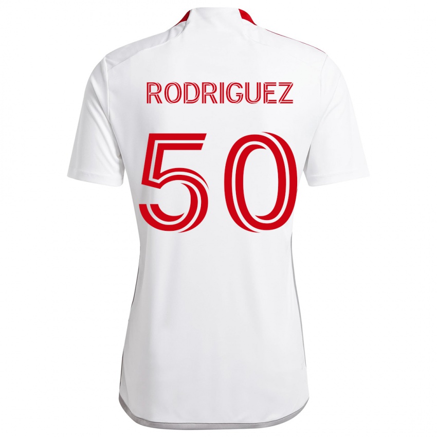 Homem Camisola Abraham Rodriguez #50 Branco Vermelho Alternativa 2024/25 Camisa Brasil