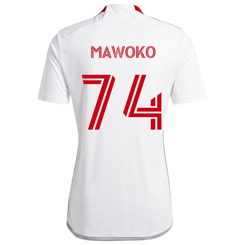 Homem Camisola Kundai Mawoko #74 Branco Vermelho Alternativa 2024/25 Camisa Brasil