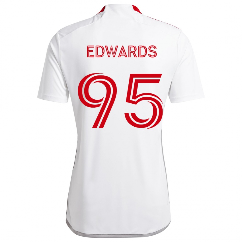 Homem Camisola Nathaniel Edwards #95 Branco Vermelho Alternativa 2024/25 Camisa Brasil