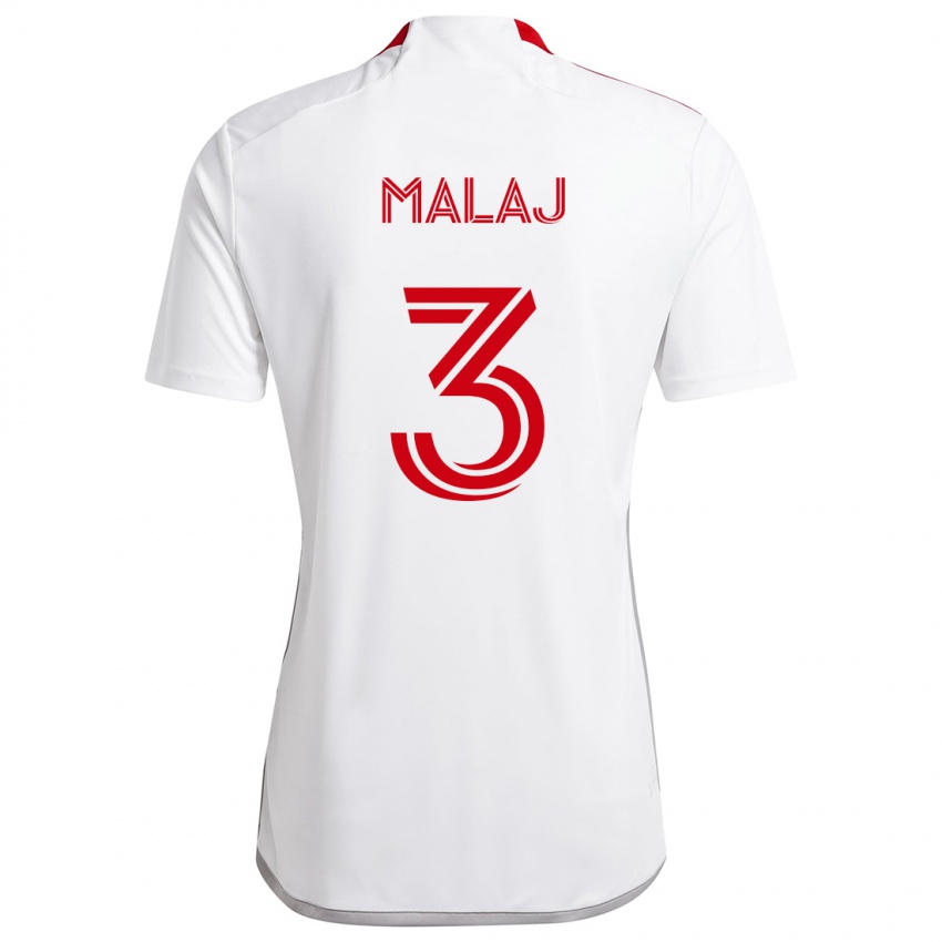 Homem Camisola Albert Malaj #3 Branco Vermelho Alternativa 2024/25 Camisa Brasil