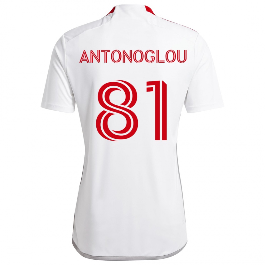 Homem Camisola Themi Antonoglou #81 Branco Vermelho Alternativa 2024/25 Camisa Brasil