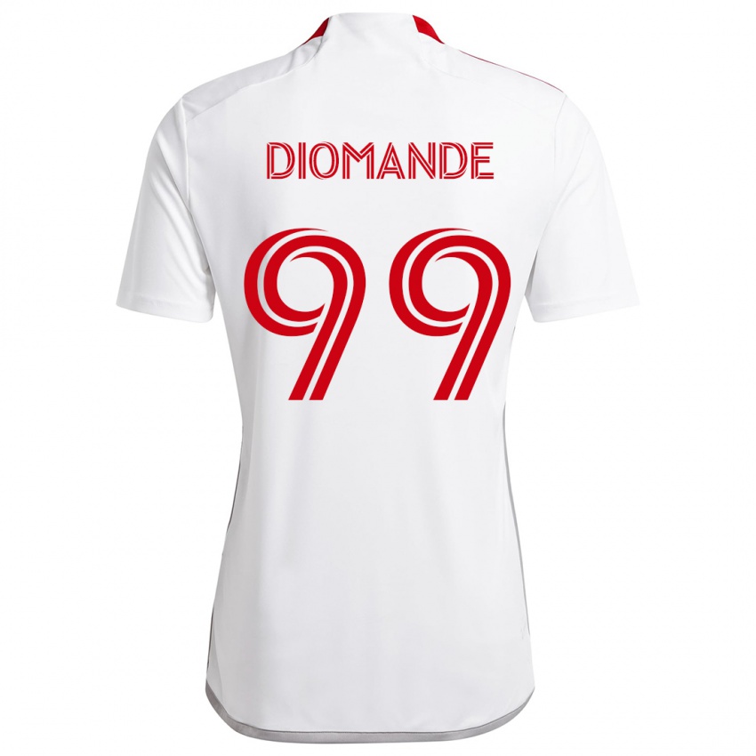 Homem Camisola Adama Diomande #99 Branco Vermelho Alternativa 2024/25 Camisa Brasil