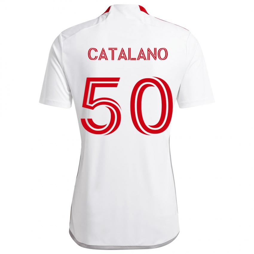 Homem Camisola Gianluca Catalano #50 Branco Vermelho Alternativa 2024/25 Camisa Brasil