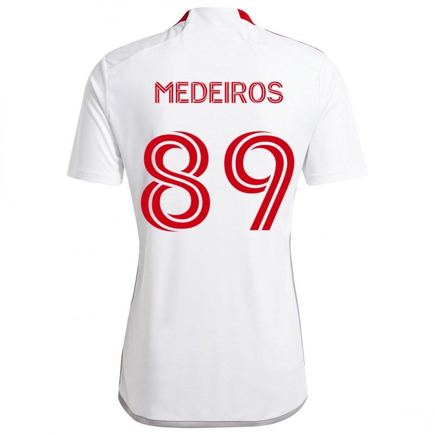 Homem Camisola Matthew Medeiros #89 Branco Vermelho Alternativa 2024/25 Camisa Brasil