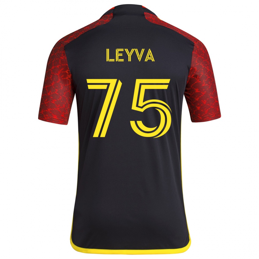 Homem Camisola Danny Leyva #75 Vermelho Preto Alternativa 2024/25 Camisa Brasil