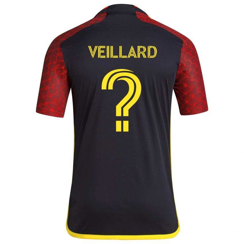 Homem Camisola Etienne Veillard #0 Vermelho Preto Alternativa 2024/25 Camisa Brasil