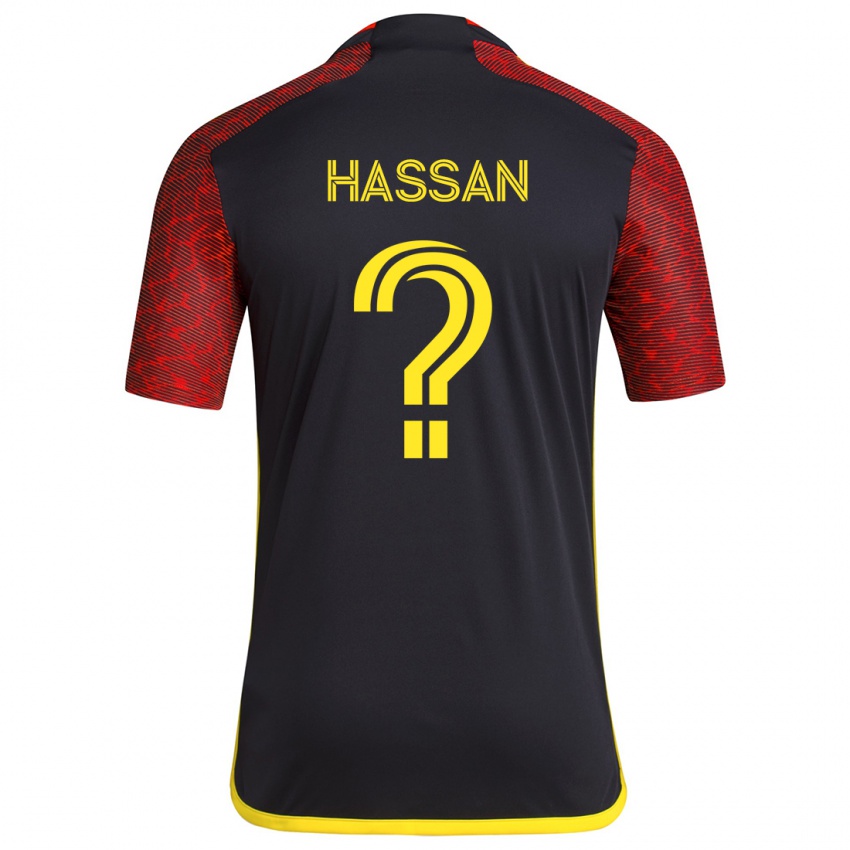 Homem Camisola Omar Hassan #0 Vermelho Preto Alternativa 2024/25 Camisa Brasil