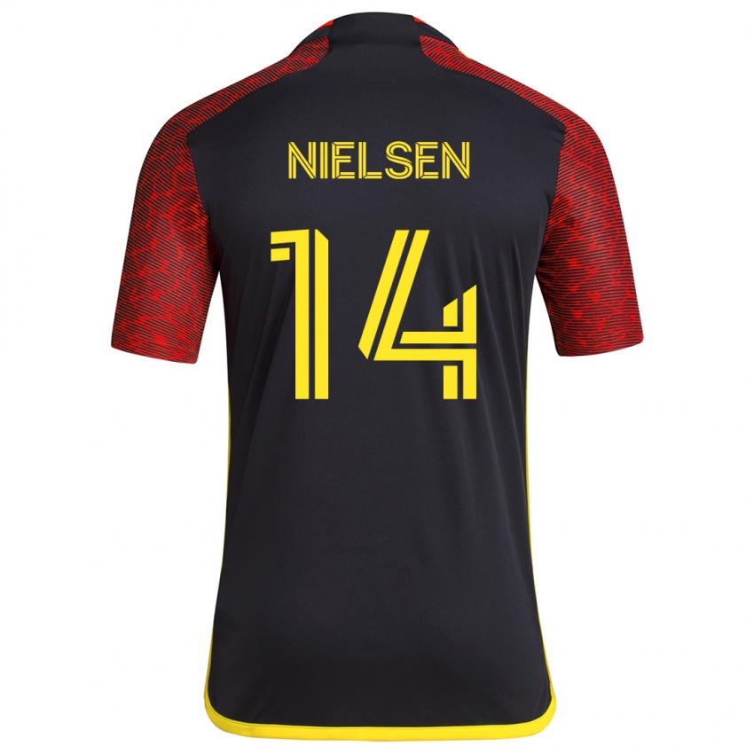 Homem Camisola Taylor Nielsen #14 Vermelho Preto Alternativa 2024/25 Camisa Brasil